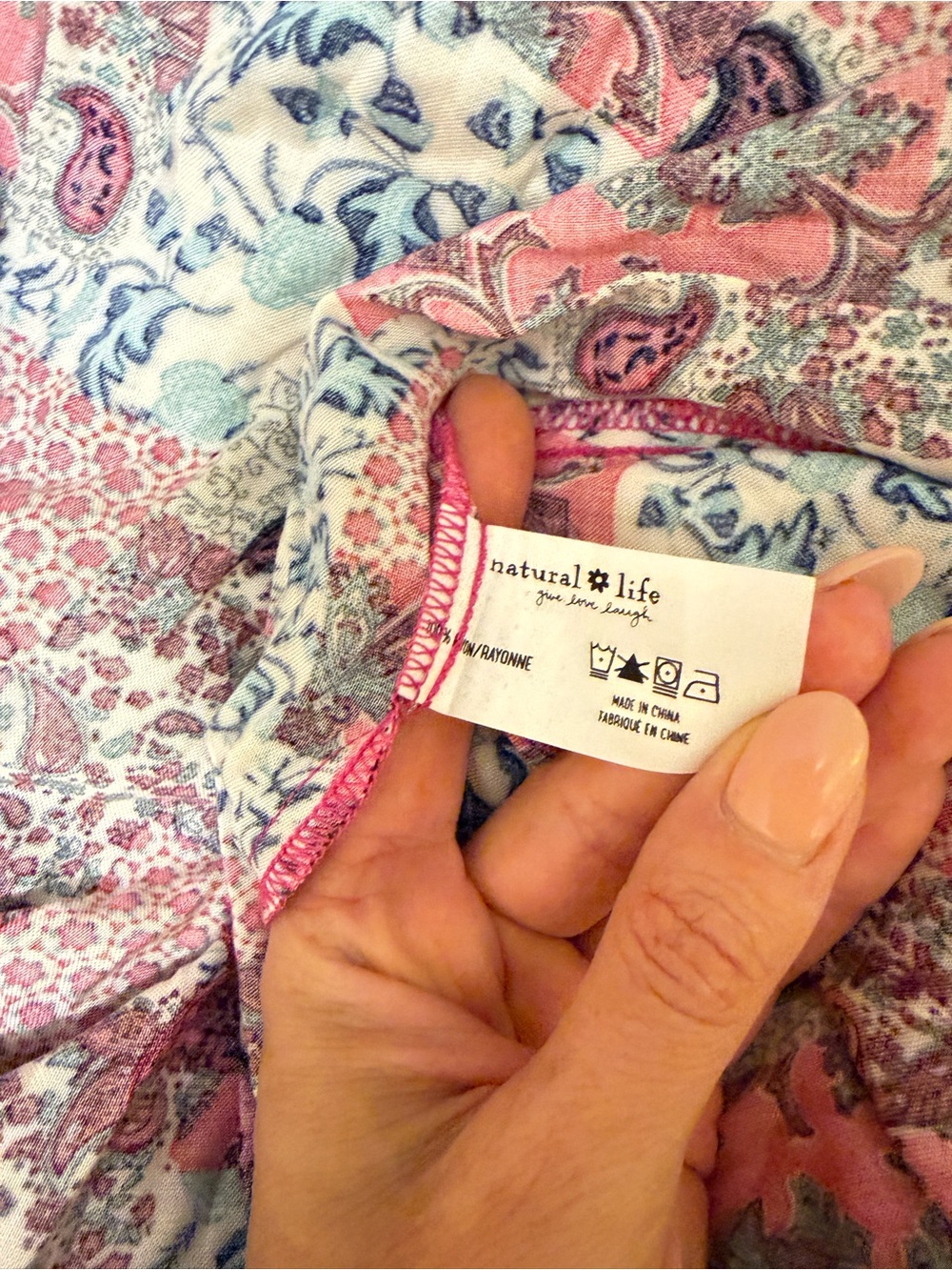 NWT Natural Life Boho Patchwork Maxi Slip Dress in Fuchsia - Picture 7 of 8